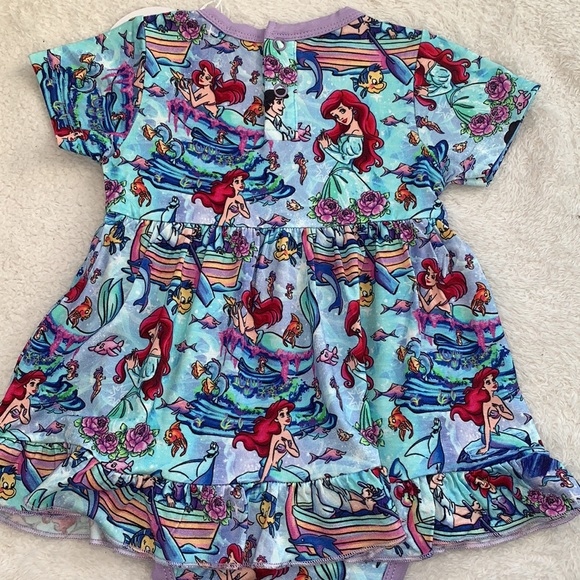NWT Showstoppers Disney Ariel Bamboo Twirl Bodysuit Dress 6-12M💖 - Picture 7 of 8